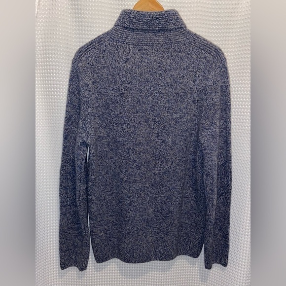 Men’s “AMERICA” blue 100% merino wool shawl collar pullover sweater size medium - Picture 9 of 10